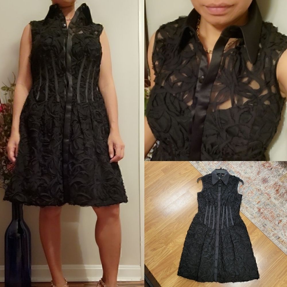 Jill Stuart Modern Floral Applique Dress 6